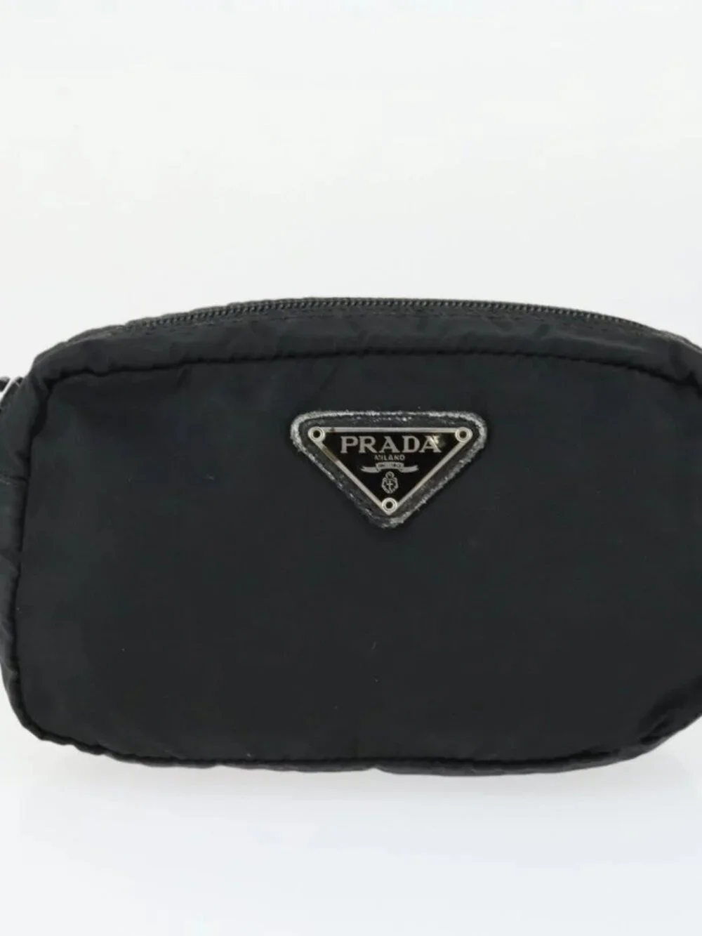 PRADA Sports Pouch Nylon 6 Set Brown Black Light blue Auth 165132